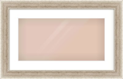 Silver Flat Frame for 500 × 250mm artwork, with Smooth White Single Mount