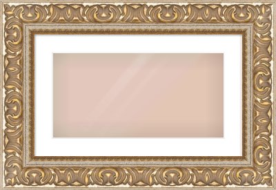 Silver / Gold Reverse Frame for 500 × 250mm artwork, with Smooth White Single Mount