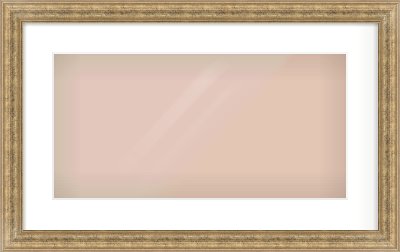 Distressed Gold Dome Frame for 500 × 250mm artwork, with Smooth White Single Mount