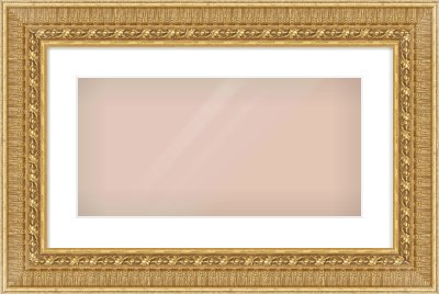 Gold Reverse Frame for 500 × 250mm artwork, with Smooth White Single Mount