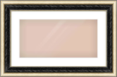 Black & Champagne Silver Spoon Frame for 500 × 250mm artwork, with Smooth White Single Mount