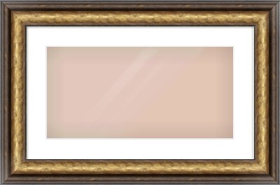 Gold Spoon Frame for 500 × 250mm artwork, with Smooth White Single Mount