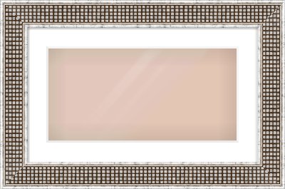 Silver Flat Frame for 500 × 250mm artwork, with Smooth White Single Mount