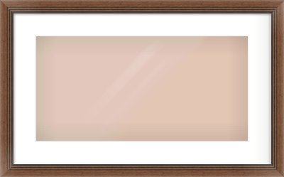 Brown Flat Frame for 500 × 250mm artwork, with Smooth White Single Mount