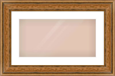 Gold Scoop Frame for 500 × 250mm artwork, with Smooth White Single Mount