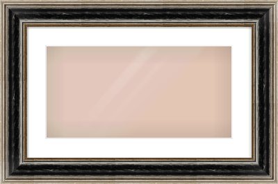 Black & Champagne Silver Spoon Frame for 500 × 250mm artwork, with Smooth White Single Mount