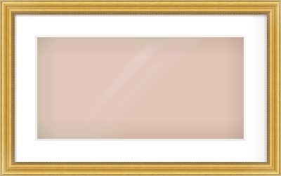 Gold Spoon Frame for 500 × 250mm artwork, with Smooth White Single Mount