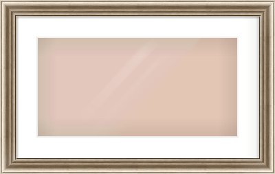 Silver Cushion Frame for 500 × 250mm artwork, with Smooth White Single Mount