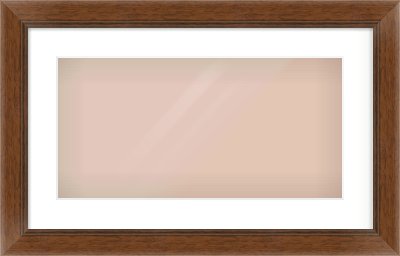 Brown Flat Frame for 500 × 250mm artwork, with Smooth White Single Mount