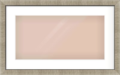 Silver & Black Sided Flat Frame for 500 × 250mm artwork, with Smooth White Single Mount