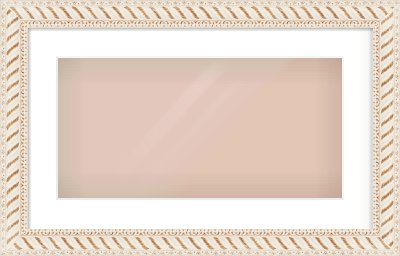 Off White & Gold Dome Frame for 500 × 250mm artwork, with Smooth White Single Mount