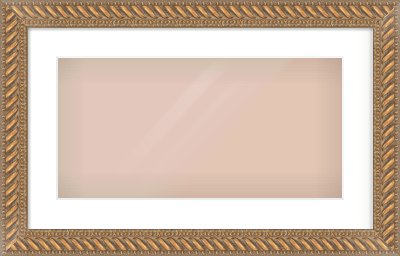 Gold Rope Frame for 500 × 250mm artwork, with Smooth White Single Mount