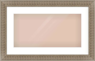 Silver Dome Frame for 500 × 250mm artwork, with Smooth White Single Mount