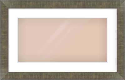 Brushed Pewter Flat Frame for 500 × 250mm artwork, with Smooth White Single Mount