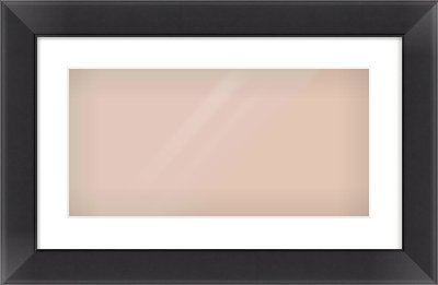 Black Flat Frame for 500 × 250mm artwork, with Smooth White Single Mount