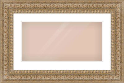 Gold Reverse Frame for 500 × 250mm artwork, with Smooth White Single Mount