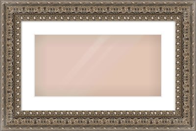 Silver Reverse Frame for 500 × 250mm artwork, with Smooth White Single Mount