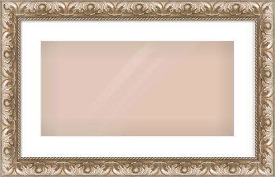 Silver Scoop Frame for 500 × 250mm artwork, with Smooth White Single Mount
