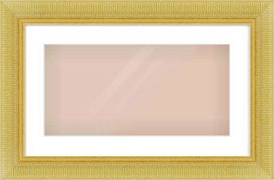 Gold Reverse Frame for 500 × 250mm artwork, with Smooth White Single Mount