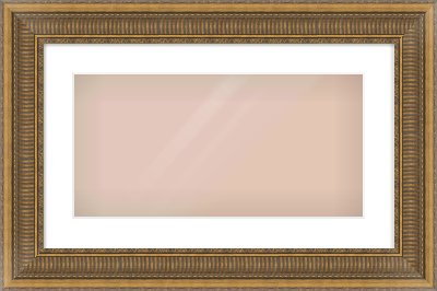 Gold Scoop Frame for 500 × 250mm artwork, with Smooth White Single Mount