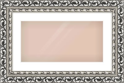 Silver Reverse Frame for 500 × 250mm artwork, with Smooth White Single Mount