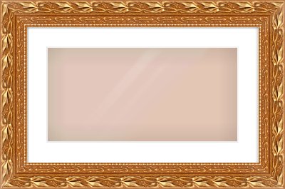Gold Spoon Frame for 500 × 250mm artwork, with Smooth White Single Mount