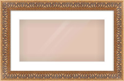 Gold Reverse Frame for 500 × 250mm artwork, with Smooth White Single Mount