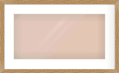 Oak Effect Flat Frame for 500 × 250mm artwork, with Smooth White Single Mount