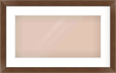 Brown Flat Frame for 500 × 250mm artwork, with Smooth White Single Mount