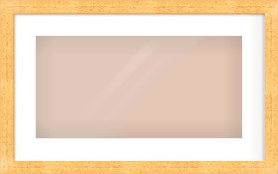 Oak Effect Flat Frame for 500 × 250mm artwork, with Smooth White Single Mount