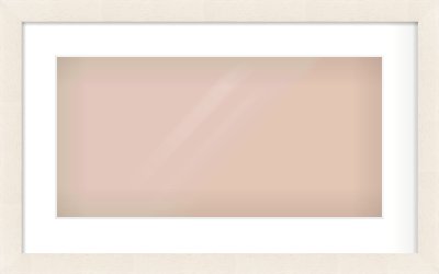 White Flat Frame for 500 × 250mm artwork, with Smooth White Single Mount