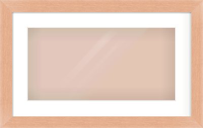 Oak Effect Flat Frame for 500 × 250mm artwork, with Smooth White Single Mount