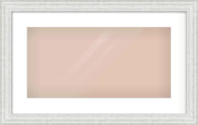 Silver Foil Flat Frame for 500 × 250mm artwork, with Smooth White Single Mount