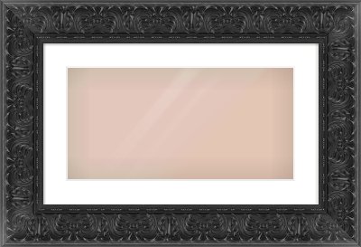Black Scoop Frame for 500 × 250mm artwork, with Smooth White Single Mount