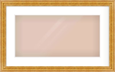 Gold Reverse Frame for 500 × 250mm artwork, with Smooth White Single Mount