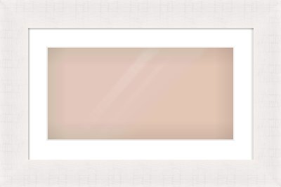 Rough Cut Effect Flat Frame for 500 × 250mm artwork, with Smooth White Single Mount