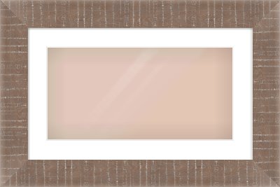 Rough Cut Effect Flat Frame for 500 × 250mm artwork, with Smooth White Single Mount