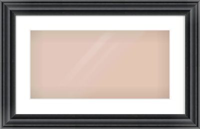 Black Spoon Frame for 500 × 250mm artwork, with Smooth White Single Mount