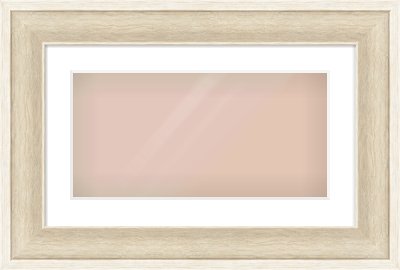 Silver / White Scoop Frame for 500 × 250mm artwork, with Smooth White Single Mount