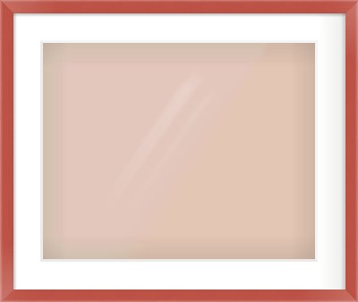 Red Paint Flat Frame for 500 × 400mm artwork, with Smooth White Single Mount
