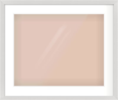 Silver Flat Frame for 500 × 400mm artwork, with Smooth White Single Mount