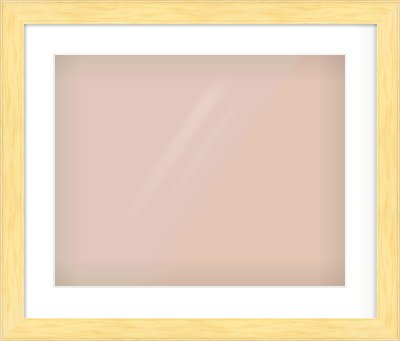 Natural Wood Stepped Flat Frame for 500 × 400mm artwork, with Smooth White Single Mount