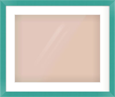 Green Paint Flat Frame for 500 × 400mm artwork, with Smooth White Single Mount