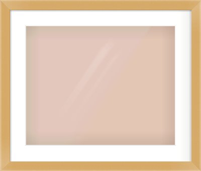 Matte Gold Flat Frame for 500 × 400mm artwork, with Smooth White Single Mount