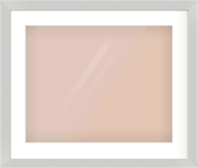 Matte Silver Flat Frame for 500 × 400mm artwork, with Smooth White Single Mount