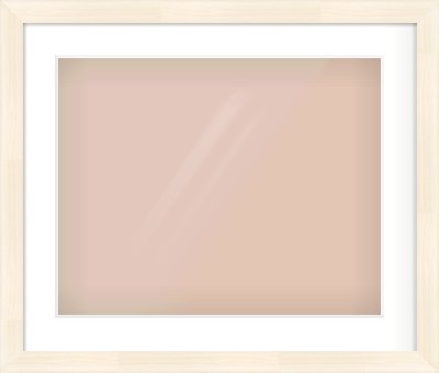 Natural Wood Flat Frame for 500 × 400mm artwork, with Smooth White Single Mount