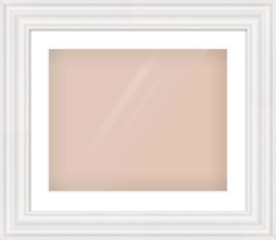 White Spoon Frame for 500 × 400mm artwork, with Smooth White Single Mount