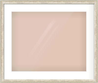 Champagne Silver with Black Sides Cushion Frame for 500 × 400mm artwork, with Smooth White Single Mount