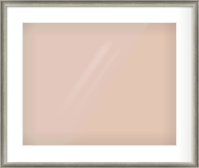 Silver Cushion Frame for 500 × 400mm artwork, with Smooth White Single Mount