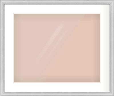 Silver Cushion Frame for 500 × 400mm artwork, with Smooth White Single Mount